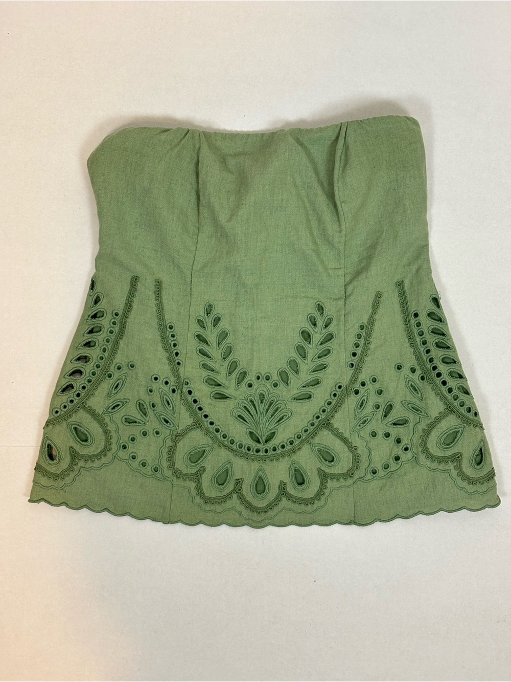 HEMANT AND NANDITA Strapless Top in Green Size S - Picture 3 of 14